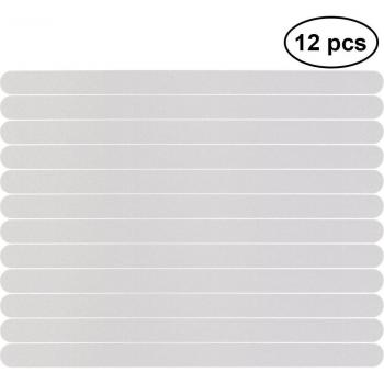 12pcs Anti-Slip Shower Grip Strips 38x2cm (White)