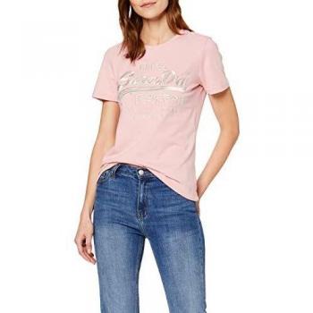Superdry Women's Premium Goods Luxe EMB Entry Tee T-Shirt, Pink Nectar J6s, Size M (Manufacturer's Size 12)