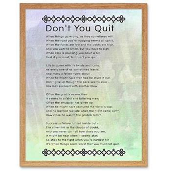 Watercolor Quote “Don’t You Quit” – 12x16 Wall Decor