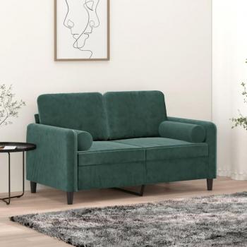 Sofá de 2 plazas en terciopelo verde oscuro 120 cm