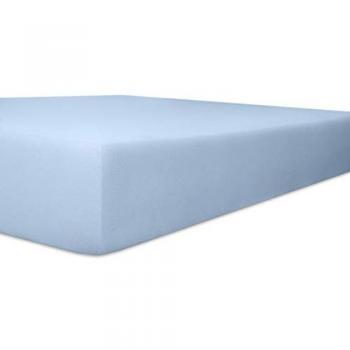 Spannbettlaken KNEER Exclusive-Stretch, blau (hellblau), B:140-160cm L:200-220cm, Obermaterial: 95% Baumwolle, 5% Elasthan, Laken, optimaler Sitz