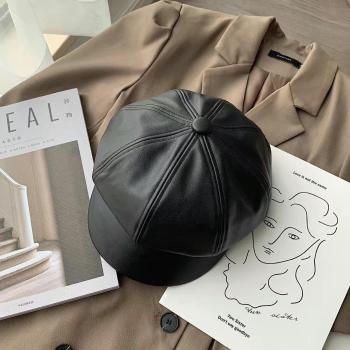 Solid Color Casual Newsboy Cap for Women