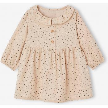 Robe bébé collerette en velours beige