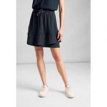 STREET ONE Minirock – Damen, Größe 44, Grün, Elastikbund mit Tunnelzug, 56% Viskose, 43% Polyester, 1% Elasthan
