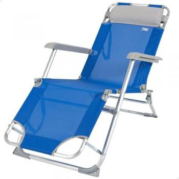Tumbona plegable Aktive Azul 153 x 33 x 47 cm