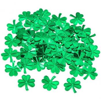 Confettis de trèfle vert foncé à paillettes pour festival irlandais