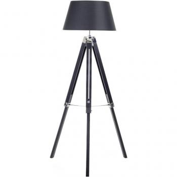 Schwarz Holz Stehlampe mit langem Kabel