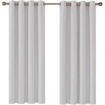 Deconovo Tende Isolanti Bianco Grigiastro con Occhielli 132x160