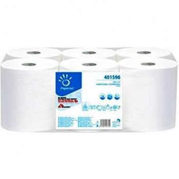 Papernet 401596 Asciugamano in Rotolo Centrefeed, Pura Cellulosa, Bianco, Unica, 6 Pezzi
