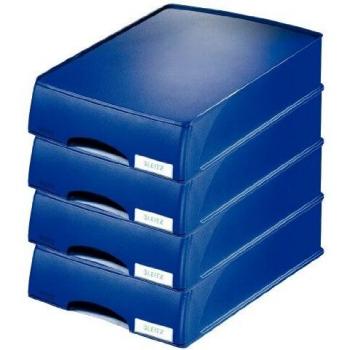 Leitz Plus Letter Tray Drawer, 4 Pieces, Blue