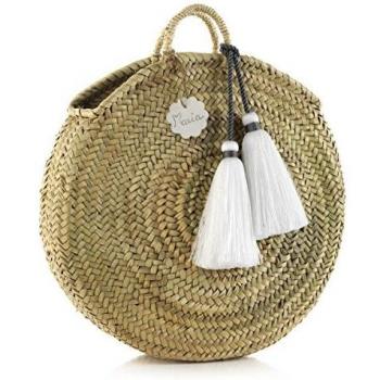 Borsa Donna Rattan con Tassello Bianco 10x40x40 cm