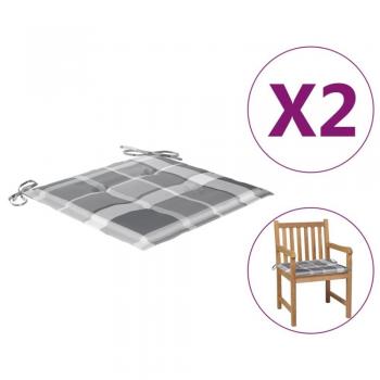 Cuscini Oxford per Sedia Giardino 2 pz Grigi 50x50x3 cm