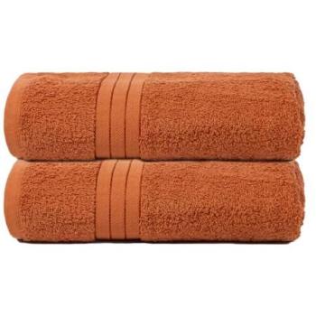 Luxury Burnt Orange Cotton Towel Pair