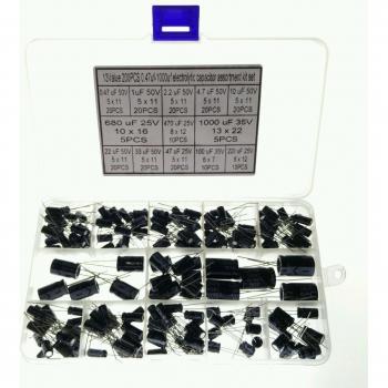 200pcs Electrolytic Capacitor Kit (13 Values, 0.47uF