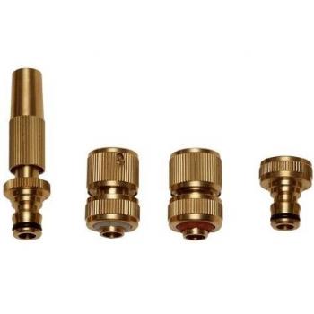 Set di 4 lance per tubo da giardino in ottone Papillon con raccordi
