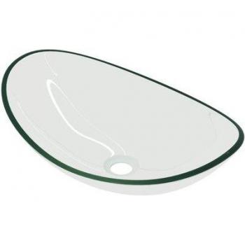 Vasque ovale en verre, lavabo posé – Mai & Mai, 535 x355 mm