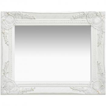 Miroir mural classique 50×40 cm, finition blanche – vieXL