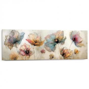 Mehrfarbiges Wandbild Aquarellblumen