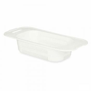 Scolapiatti in Plastica Bianco 47 x 9,5 x 22 cm