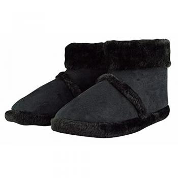 Men's Memory Foam Fleece Ankle Booties Slippers with Fluffy Collar