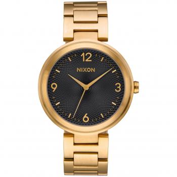 Nixon Damen Edelstahlarmband Analog Uhr A991-513-00 – „Chameleon Gold Black Edition“