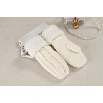 Guantes calentadores de dedo completo, diseño trenzado