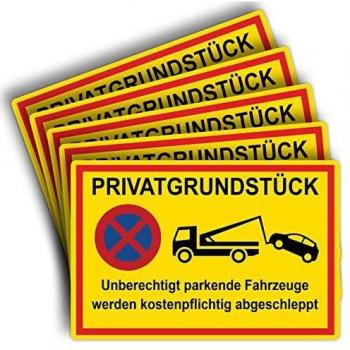 Unberechtigte Fahrzeuge‑Schildset (5x) – 20 × 30 cm, UV‑sicherer Hartschaum-PVC