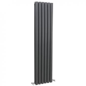 3099 BTU Vertical Dual‑Panel Radiator in Anthracite, 1500 mm × 354 mm