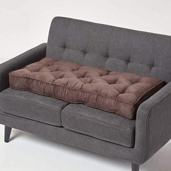 Braunes Velours-Sitzpolster 100 x 48 cm