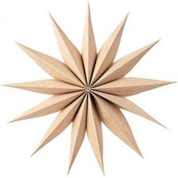 Étoile Venok en bois naturel pour décoration de Noël Ø 30 cm