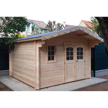 Abri de jardin en madriers bois 12 m² avec joint d'étanchéité