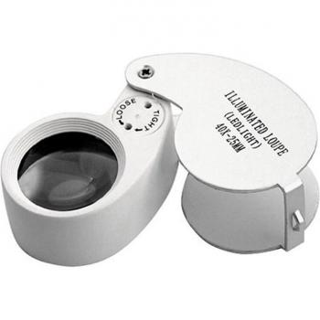 25 mm 40X Eye Lens for Jewelry – 2 LED Lighted Loupe