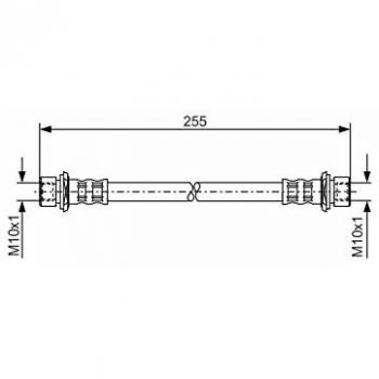 Bosch Bremsschlauch hinten links/rechts – 1 987 476 457 (Citroën C1, Peugeot 107, Toyota Aygo)