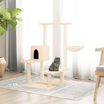 Cream Sisal Cat Tree with Scratching Posts 94.5 cm