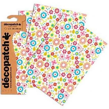 Feuilles de papier Decopatch 30 x 40 cm motif oiseau charbonnier et doré