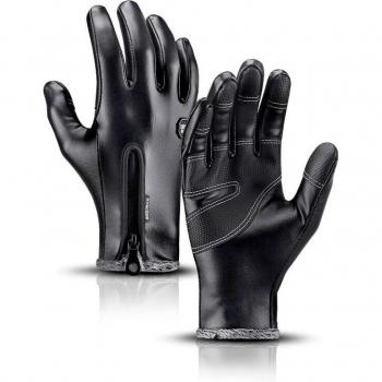 Gants de sport en cuir et velours pour homme, gants de cyclisme à écran tactile pour l'hiver et l'escalade