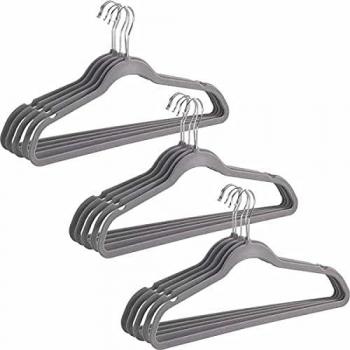 Cintres gris ABS WENKO 15 pièces, anti-dérapant, idéal pour linge