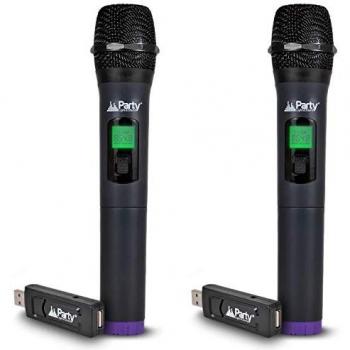 Kit de 2 Microphones UHF à Main Sans Fil avec Recharge USB