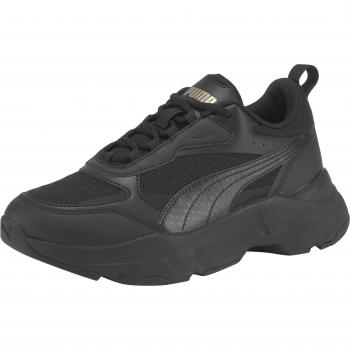 Sneaker PUMA Cassia Sneakers Damen Gr. 38.5, schwarz (black team gold beige)