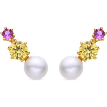 Pendientes de lujo Luxenter en oro amarillo y circonita multicolor