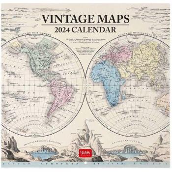 Calendario de Pared 2024 Legami Vintage Maps 30x29 cm