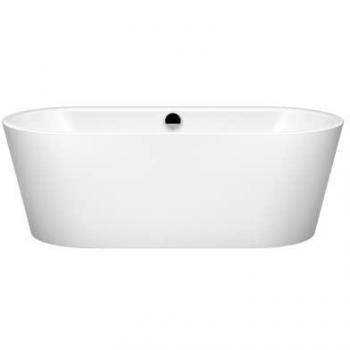 Kaldewei Meisterstück Classic Duo Oval Badewanne 180x80 cm, alpinweiß mit Perl-Effekt, freistehend, inkl. Ab-/Überlaufgarnitur mit Füllfunktion