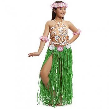 Costume Hawaïen de Luxe Fille 3 à 4 Ans, Ensemble de 5 Pièces