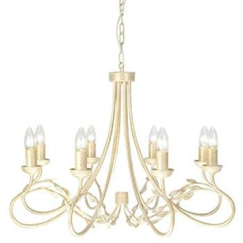 Luxury Ivory Gold 8‑Bulb Chandelier