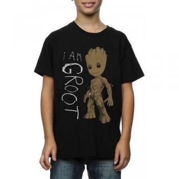 Guardians Of The Galaxy I Am Groot Boys Cotton T-Shirt 7-8 Years Black
