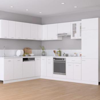 Colección Día y Noche: Juego de Muebles de Cocina 14 Piezas Blanco