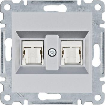 Toma Doble RJ45 Cat6e UTP Hager Lumina
