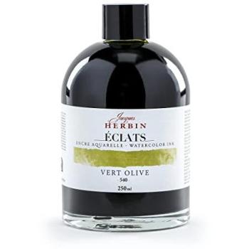 Éclats d'Art Aquarelle Jacques Herbin – 250 ml – Vert Olive