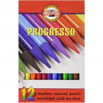 Kit d'Artiste Koh-I-Noor Progresso avec Crayons de Couleur sans bois (Ensemble de 12)