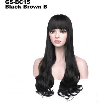 Topper de pelo liso/ondulado con flequillo 24